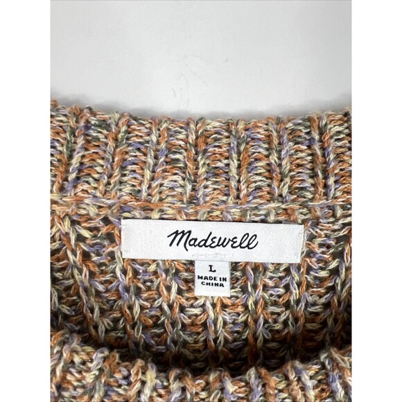 Madewell Women's Sweater Long Sleeve Round Neck Multicolor 100% Cotton Size L - Picture 3 of 6